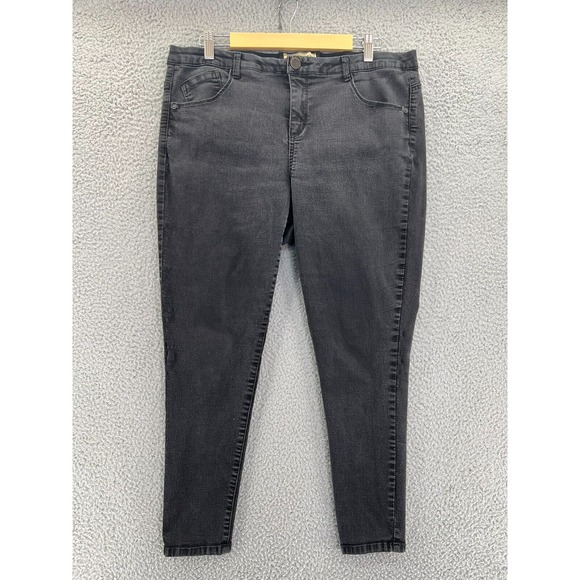 Democracy Denim - DEMOCRACY Women's Ab Technology 16W Skinny Ankle‎ Jeans Mid-Rise Black Stretch